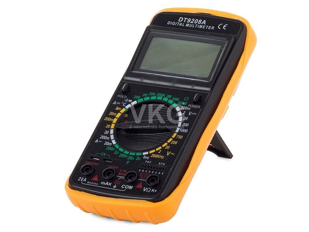 cyfrowy multimetr temperaturą DT9208A wyświelacz LCD sonda